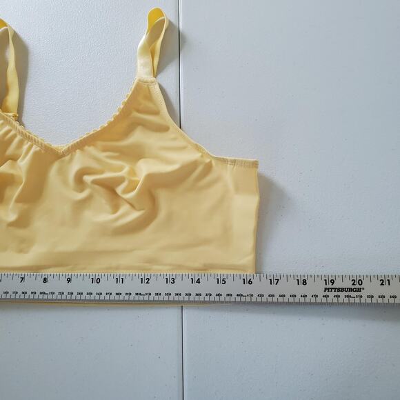 Ruby Ribbon Bra Womens 40 Yellow Style 1868 Wireless Stretch Camisole Support - - Picture 4 of 7